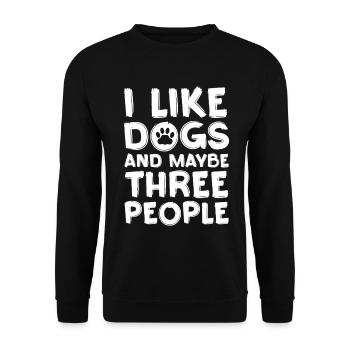 Hundeliebe: Nur Drei Menschen - Unisex Pullover - Schwarz - Vorne - Alina (178cm) & Michal (187cm)