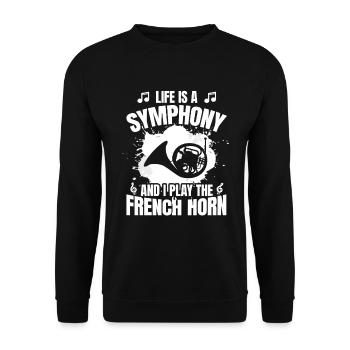 Life is a symphony - Unisex Sweatshirt - black - Front - Alina (178cm) & Michal (187cm)