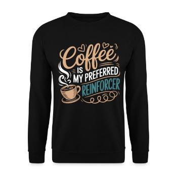 Kaffee als bevorzugter Reinforcer - Unisex Pullover - Schwarz - Vorne - Alina (178cm) & Michal (187cm)