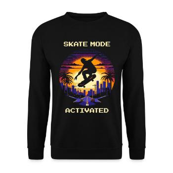 Skate Mode Enabled | Skateboarding - Unisex Sweatshirt - black - Front - Alina (178cm) & Michal (187cm)