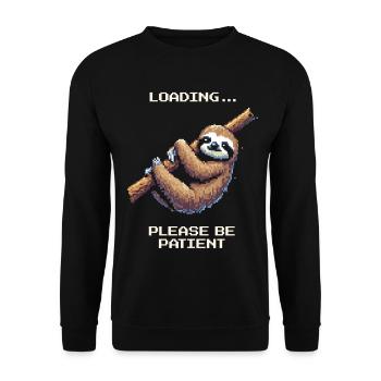 Loading... Please be patient | Sloth Humor - Unisex Sweatshirt - black - Front - Alina (178cm) & Michal (187cm)