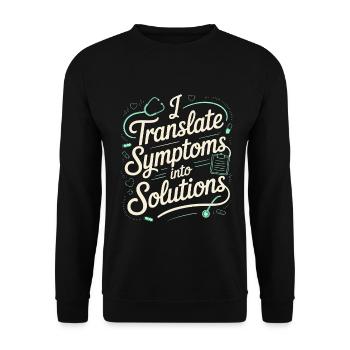 Nurse Practitioner I Translate Symptom Nursing - Unisex Pullover - Schwarz - Vorne - Alina (178cm) & Michal (187cm)
