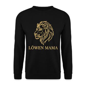Löwenmama Löwenkopf Stolze Mutter - Unisex Pullover - Schwarz - Vorne - Alina (178cm) & Michal (187cm)