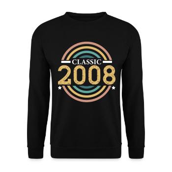 Classic 2008 Birthday 18 Year Old Year Birth - Unisex Sweatshirt - black - Front - Alina (178cm) & Michal (187cm)