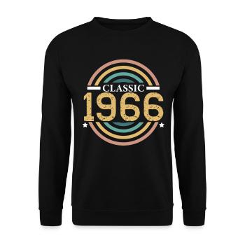 Classic 1966 Birthday 60 Year Old Year Birth - Unisex Sweatshirt - black - Front - Alina (178cm) & Michal (187cm)
