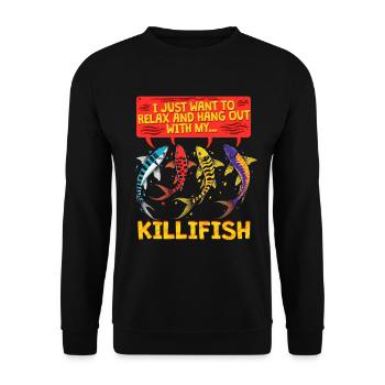 Toothcarp Killfish Toothed carp - Unisex Sweatshirt - black - Front - Alina (178cm) & Michal (187cm)