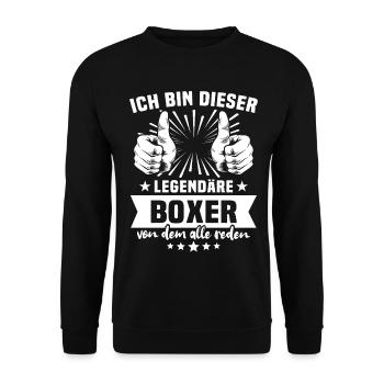 Boxer Legend - Unisex Sweatshirt - black - Front - Alina (178cm) & Michal (187cm)