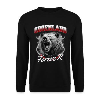 Groenland Forever Ours Sauvage Rugissant - Sweat-shirt Unisexe - noir - Devant - Alina (178cm) & Michal (187cm)