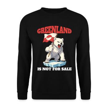 Greenland Is Not For Sale Shirt - Unisex Pullover - Schwarz - Vorne - Alina (178cm) & Michal (187cm)