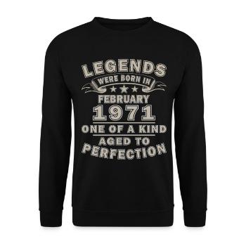 February 1971 - Gift February 1971 - Unisex Sweatshirt - black - Front - Alina (178cm) & Michal (187cm)