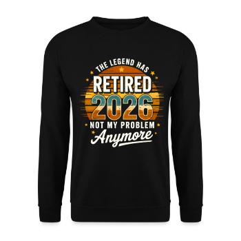 Retired 2026 Funny Retirement Graphic Women Men  - Sweat-shirt Unisexe - noir - Devant - Alina (178cm) & Michal (187cm)