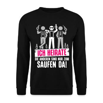 T-shirt du marié Enterrement de vie de garçon Garçons Enterrement de vie de garçon - Sweat-shirt Unisexe - noir - Devant - Alina (178cm) & Michal (187cm)