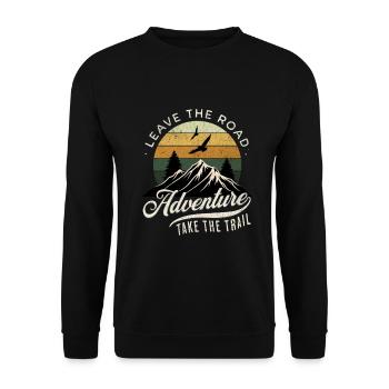 Leave the Road Adventure - Mountains & Hiking Retro - Unisex Sweatshirt - black - Front - Alina (178cm) & Michal (187cm)