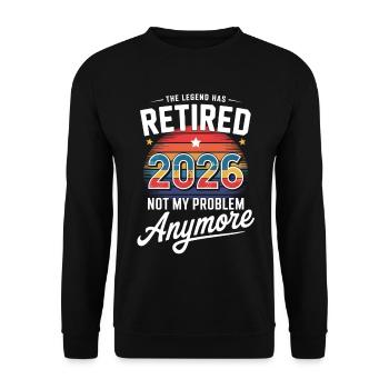 Retired 2026 Funny Retirement Graphic Women Men - Sweat-shirt Unisexe - noir - Devant - Alina (178cm) & Michal (187cm)