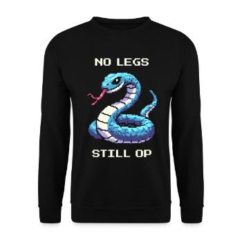 Pas de jambes, mais quand même une opération | Humour de serpent - Sweat-shirt Unisexe - noir - Devant - Alina (178cm) & Michal (187cm)