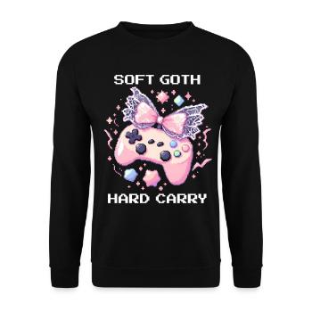 Soft Goth Hard Carry | Dark Cute - Unisex Sweatshirt - black - Front - Alina (178cm) & Michal (187cm)