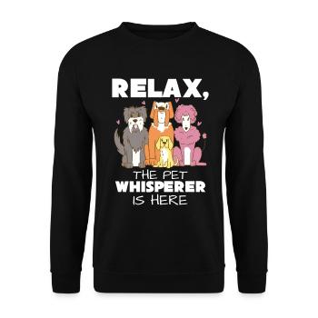 Relax, the animal whisperer is here - Unisex Sweatshirt - black - Front - Alina (178cm) & Michal (187cm)