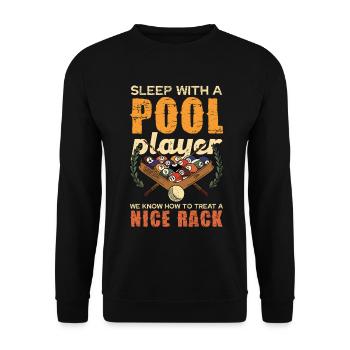 Pool Rack Spruch Shirt - Unisex Pullover - Schwarz - Vorne - Alina (178cm) & Michal (187cm)