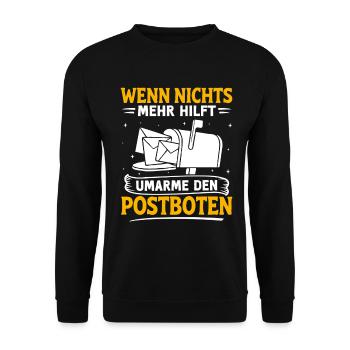 FACTEUR QUAND RIEN NE FAIT POUR SERRER LE FACTEUR DANS SES BRAS - Sweat-shirt Unisexe - noir - Devant - Alina (178cm) & Michal (187cm)