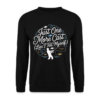 Just One More Cast Lies I Tell Myself Angler - Unisex Sweatshirt - black - Front - Alina (178cm) & Michal (187cm)