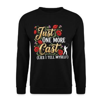 Encore un lancer de mensonges, je me dis en pêchant - Sweat-shirt Unisexe - noir - Devant - Alina (178cm) & Michal (187cm)