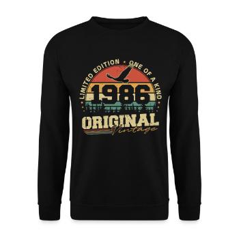 Original 1986 Vintage Vintage Anniversaire Rétro - Sweat-shirt Unisexe - noir - Devant - Alina (178cm) & Michal (187cm)