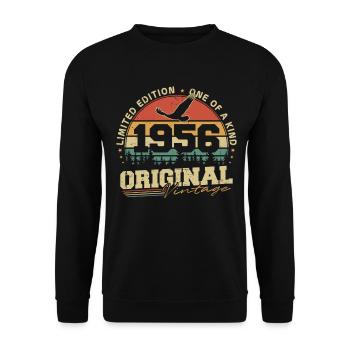 Original 1956 Vintage Vintage Anniversaire Rétro - Sweat-shirt Unisexe - noir - Devant - Alina (178cm) & Michal (187cm)