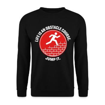 Parkour Life Obstacle Course Hindernislauf - Unisex Sweatshirt - black - Front - Alina (178cm) & Michal (187cm)