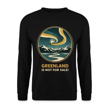 Greenland Is Not For Sale Aurora - Unisex Sweatshirt - black - Front - Alina (178cm) & Michal (187cm)