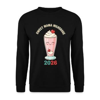 Sweet Mama Milkshake 2026 Pregnancy - Unisex Sweatshirt - black - Front - Alina (178cm) & Michal (187cm)