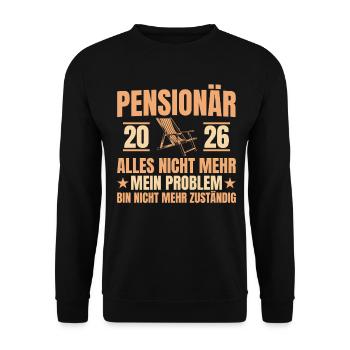 Pensioner 2026 Farewell Civil Servant Pension Gift - Unisex Sweatshirt - black - Front - Alina (178cm) & Michal (187cm)