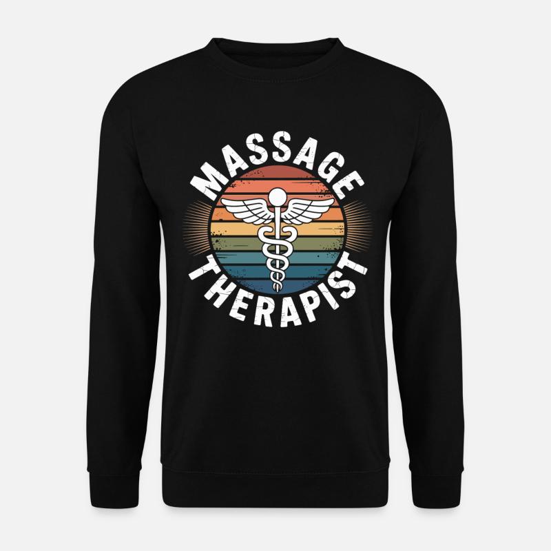 Retro Regenbogen Massage Logo - Unisex Pullover - Schwarz