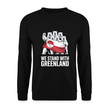 Nous soutenons le Groenland Faites disparaître l’Amérique - Sweat-shirt Unisexe - noir - Devant - Alina (178cm) & Michal (187cm)