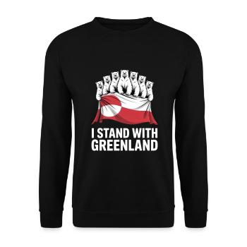 Je soutiens le Groenland. Faites disparaître l’Amérique. - Sweat-shirt Unisexe - noir - Devant - Alina (178cm) & Michal (187cm)