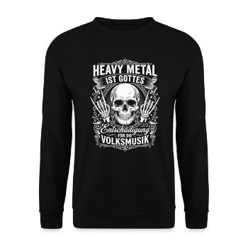 Heavy Metal God's Compensation Folk Music Design - Unisex Sweatshirt - black - Front - Alina (178cm) & Michal (187cm)