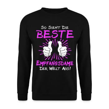 Receptionist Saying - Unisex Sweatshirt - black - Front - Alina (178cm) & Michal (187cm)