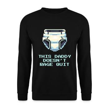 Dieser Daddy ragequittet nicht | Papa - Unisex Pullover - Schwarz - Vorne - Alina (178cm) & Michal (187cm)