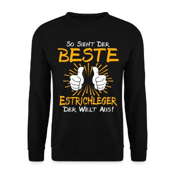 Estrichleger Geschenkidee - Unisex Pullover - Schwarz - Vorne - Alina (178cm) & Michal (187cm)