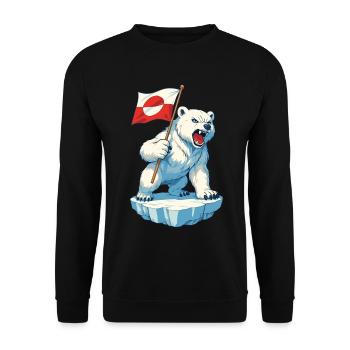 Greenland Flag Greenland Is Not For Sale  - Unisex Pullover - Schwarz - Vorne - Alina (178cm) & Michal (187cm)