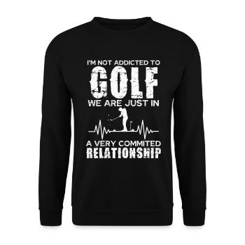Golf-Beziehung: Engagierte Passion - Unisex Pullover - Schwarz - Vorne - Alina (178cm) & Michal (187cm)