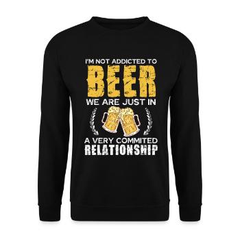 Relation amoureuse de bière Chemise blague - Sweat-shirt Unisexe - noir - Devant - Alina (178cm) & Michal (187cm)