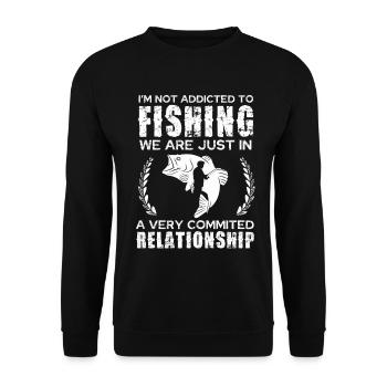 Verheiratet mit dem Angeln - Spruch - Unisex Pullover - Schwarz - Vorne - Alina (178cm) & Michal (187cm)