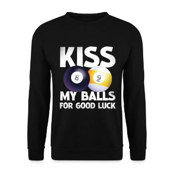 Billiard Humor: Lucky Balls Duo - Unisex Sweatshirt - black - Front - Alina (178cm) & Michal (187cm)