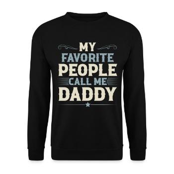Papa Vater Vatertag - Unisex Pullover - Schwarz - Vorne - Alina (178cm) & Michal (187cm)
