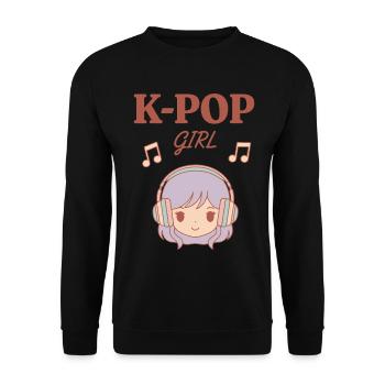 K-Pop Girl Korean Music Cute Kpop Fans Korea - Unisex Sweatshirt - black - Front - Alina (178cm) & Michal (187cm)