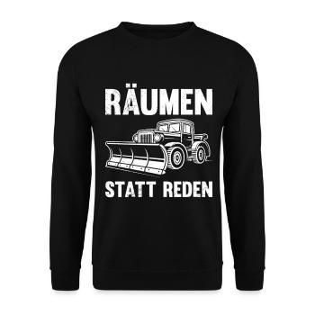 Déneigement CLAIRIÈRE AU LIEU DE PARLER Amusant - Sweat-shirt Unisexe - noir - Devant - Alina (178cm) & Michal (187cm)