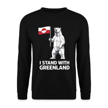 Je soutiens le drapeau de l’ours polaire du Groenland - Sweat-shirt Unisexe - noir - Devant - Alina (178cm) & Michal (187cm)