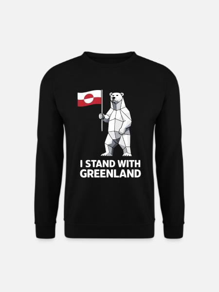 Grönland Eisbär Low Poly Flagge - Unisex Pullover - Schwarz