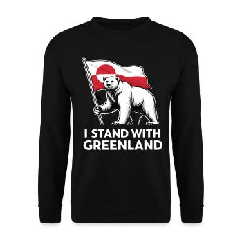 Drapeau de l’ours polaire du Groenland - Sweat-shirt Unisexe - noir - Devant - Alina (178cm) & Michal (187cm)