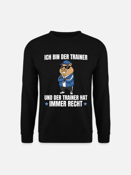 Fußballtrainer Capybara hat immer Recht - Unisex Pullover - Schwarz